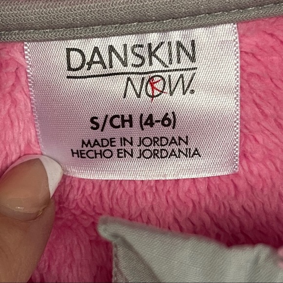 Danskin Jacket Girls Small 4-6 Pink Gray Full Zip Fleece Pockets - Picture 3 of 5